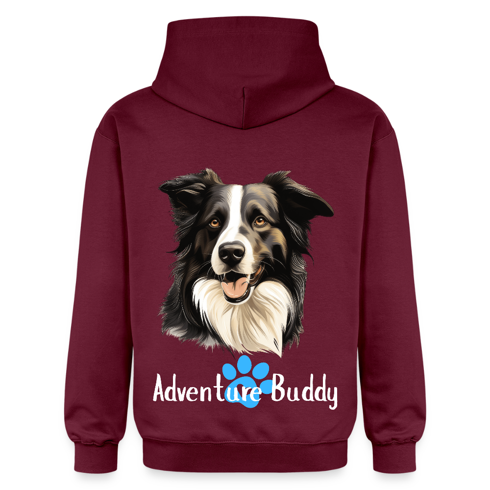 Adult Unisex  Midweight Hoodie  {Customise Breed & Paw} - maroon