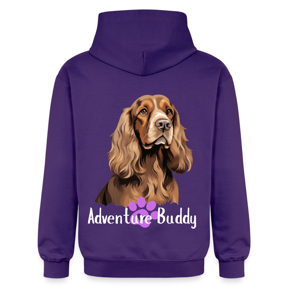 Adult  Unisex  Midweight Hoodie  {Customise Breed & Paw} - purple