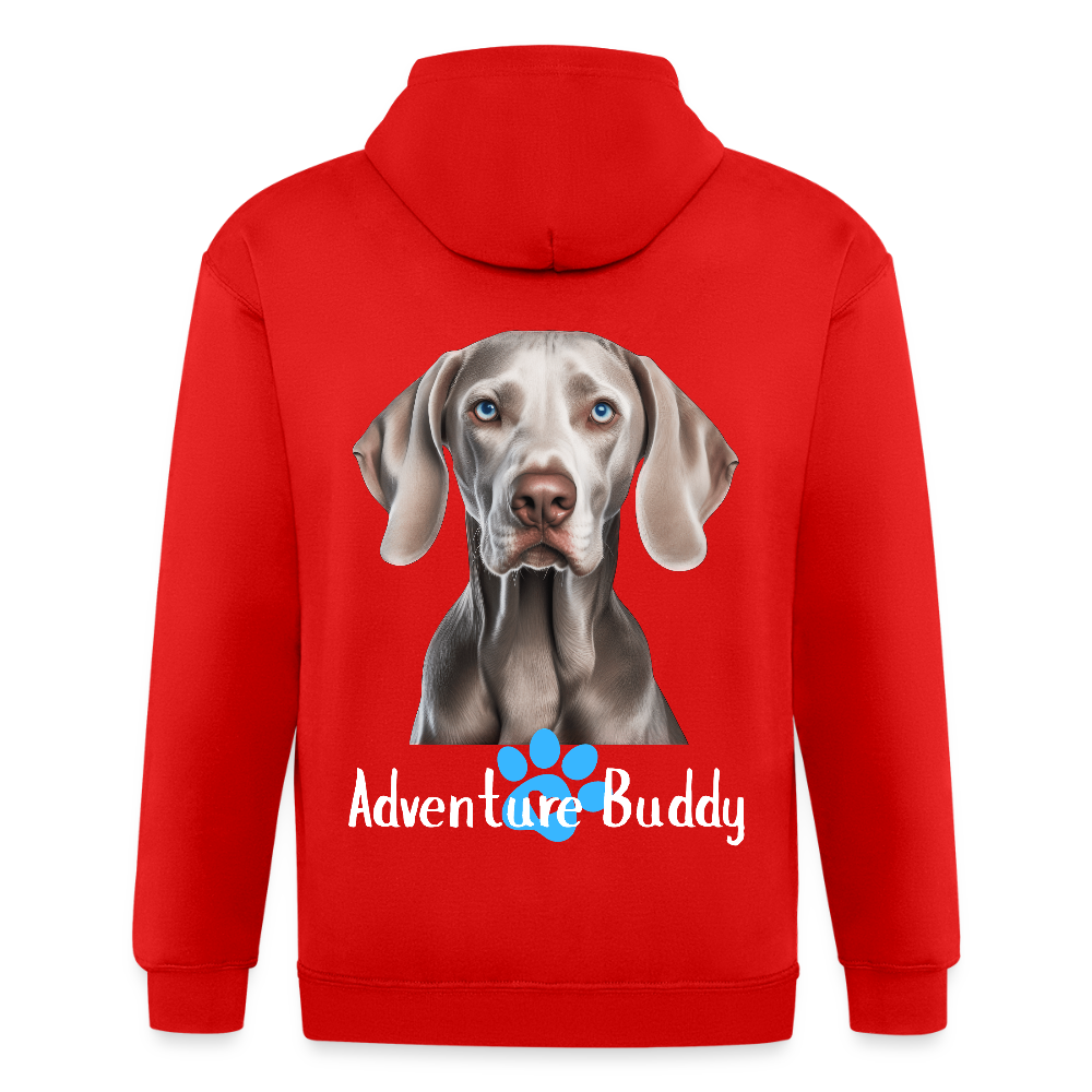 Adult Unisex  Heavyweight Hooded Jacket   {Customise Breed & Paw } - red