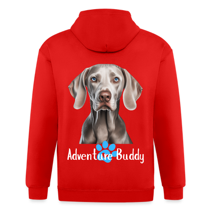 Adult Unisex  Heavyweight Hooded Jacket   {Customise Breed & Paw } - red