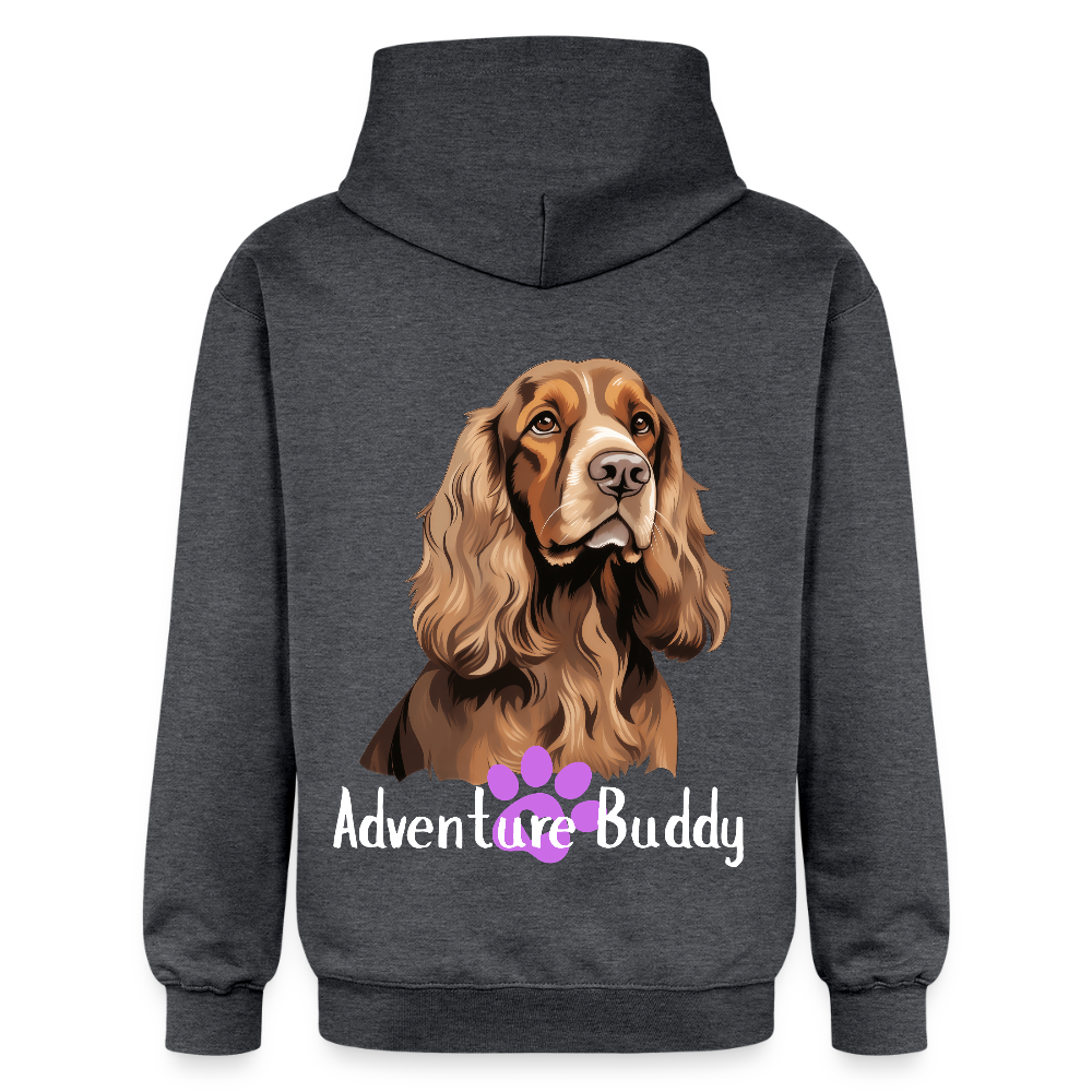 Adult  Unisex  Midweight Hoodie  {Customise Breed & Paw} - dark heather grey