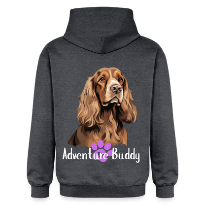 Adult  Unisex  Midweight Hoodie  {Customise Breed & Paw} - dark heather grey