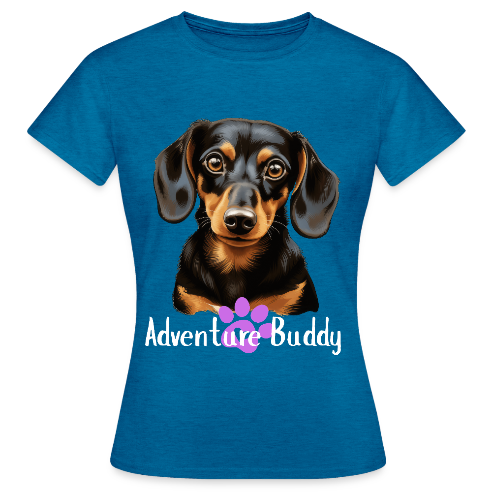 Women's T-Shirt  {Customise Breed & Paw } - antique blue sapphire heather