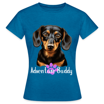 Women's T-Shirt  {Customise Breed & Paw } - antique blue sapphire heather