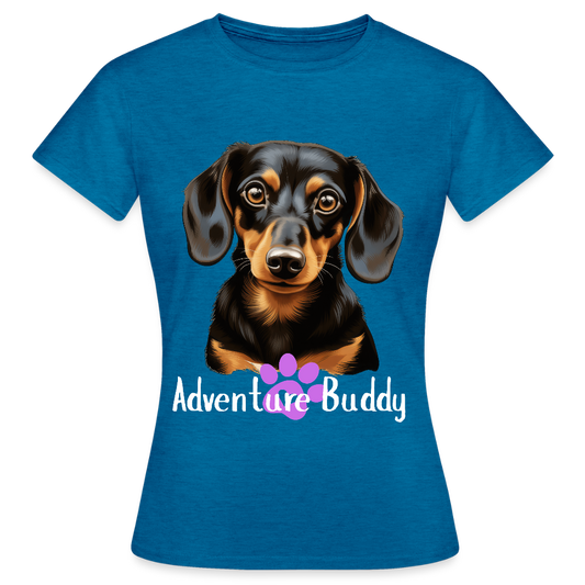 Women's T-Shirt  {Customise Breed & Paw } - antique blue sapphire heather