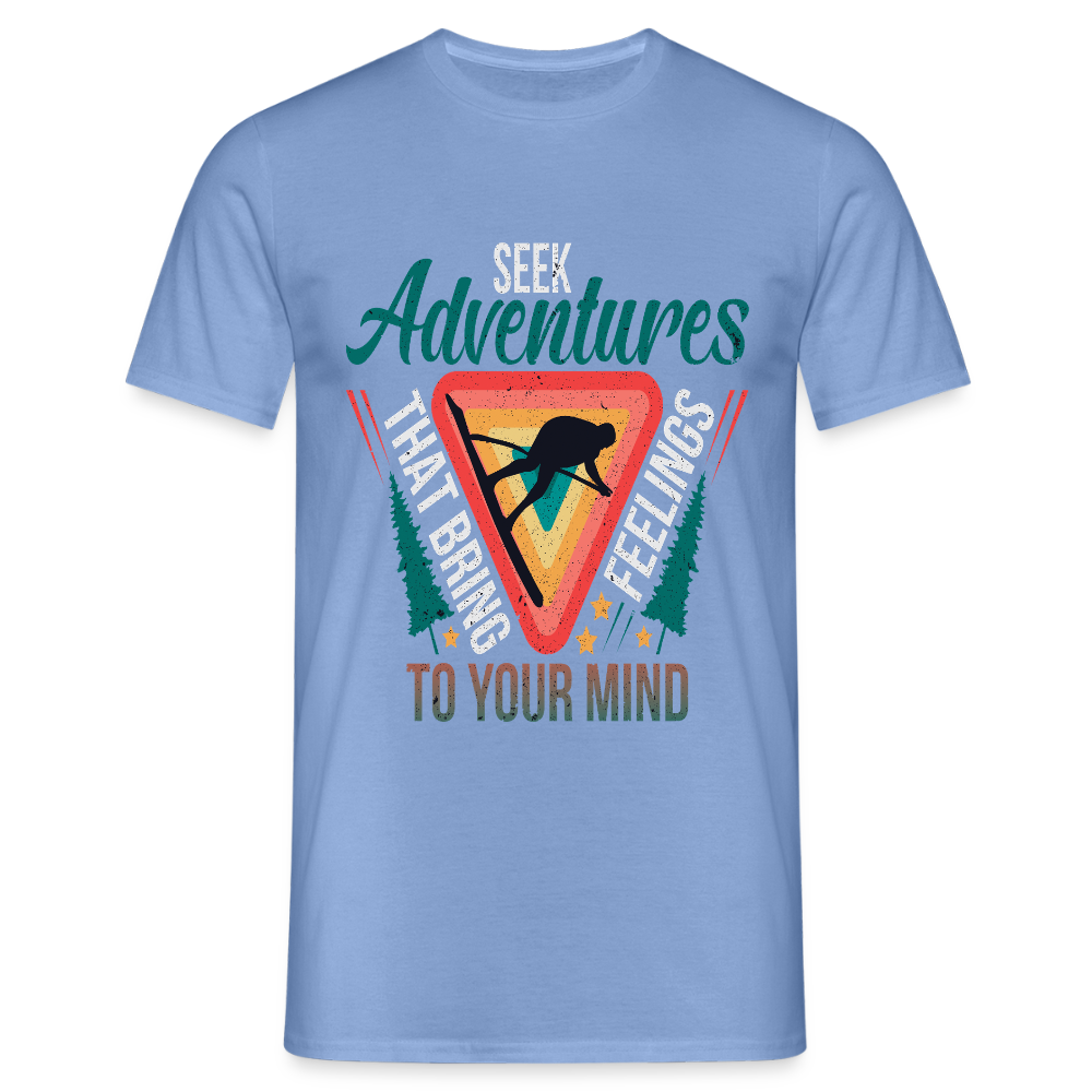 Men's Hiking & Walking T-Shirt - carolina blue