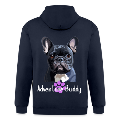 Adult Unisex Heavyweight Hooded Jacket  {Customise Breed & Paw } - navy