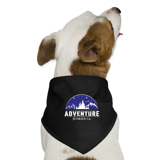 Dog Bandana Dark Blue Logo - black
