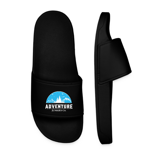 Men’s Pool Sliders Light Blue Logo - black