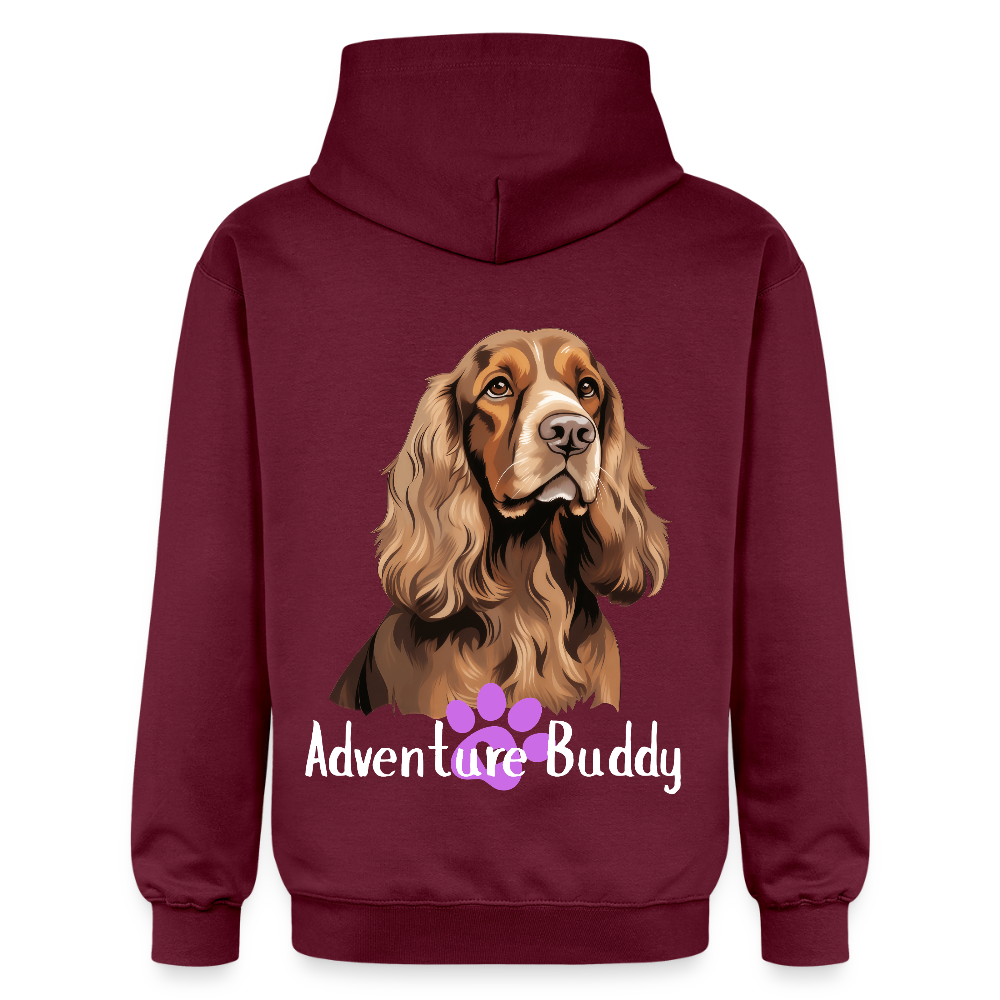 Adult  Unisex  Midweight Hoodie  {Customise Breed & Paw} - maroon