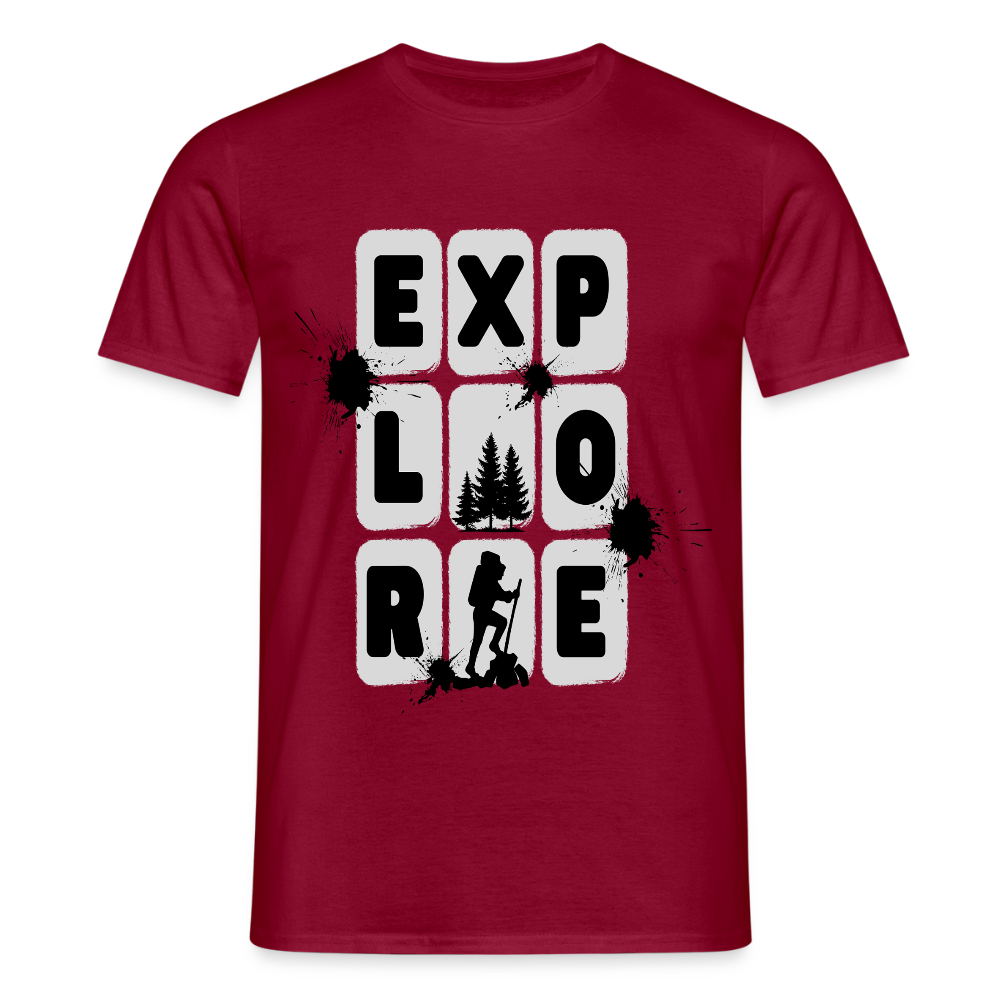 Men's Hiking & Walking T-Shirt - brick red