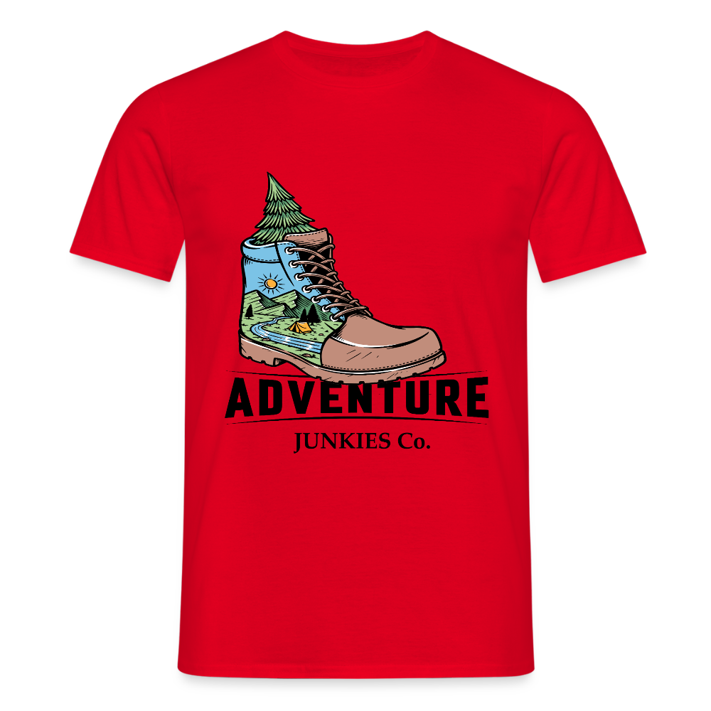Men's Hiking & Walking  T-Shirt - red