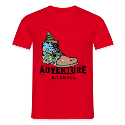 Men's Hiking & Walking  T-Shirt - red