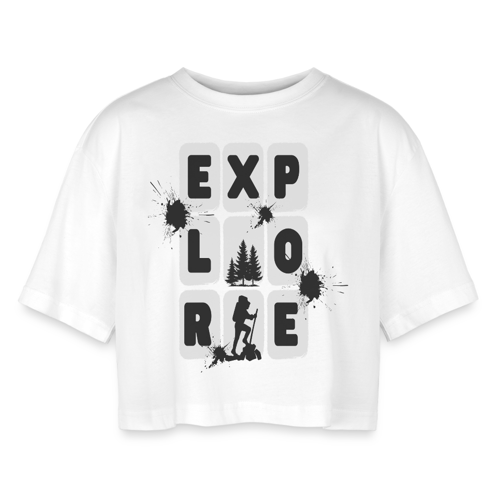 Women’s Oversized Cropped T-Shirt - white