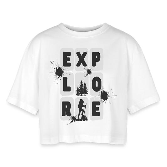 Women’s Oversized Cropped T-Shirt - white