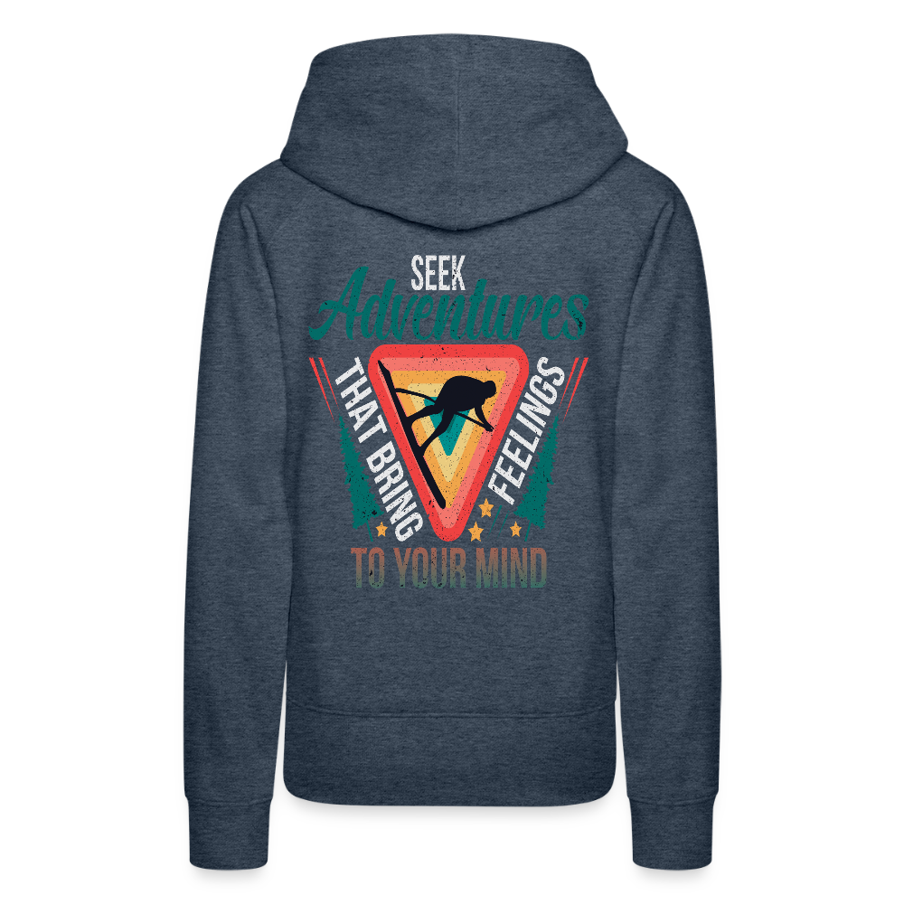 Women’s Premium  Hiking / Walking Hoodie - heather denim