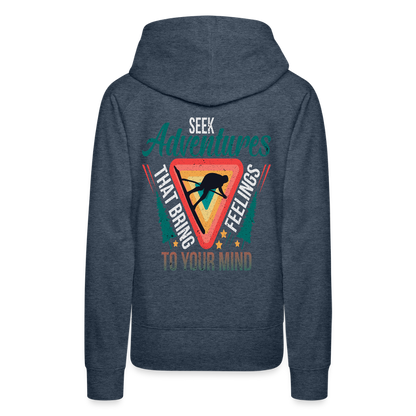 Women’s Premium  Hiking / Walking Hoodie - heather denim