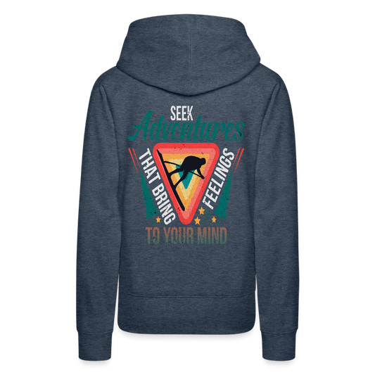 Women’s Premium  Hiking / Walking Hoodie - heather denim