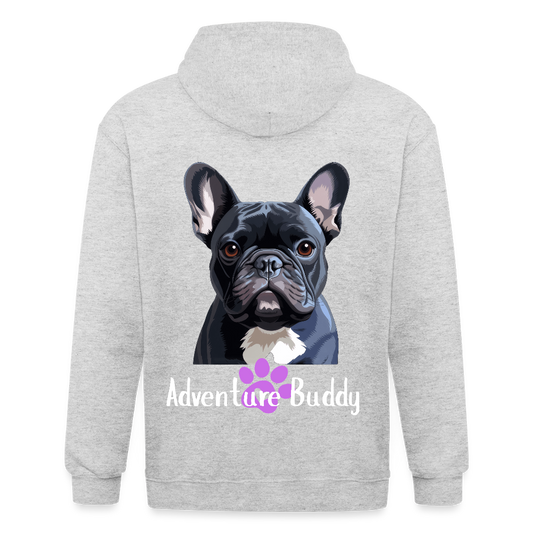 Adult Unisex Heavyweight Hooded Jacket  {Customise Breed & Paw } - heather white
