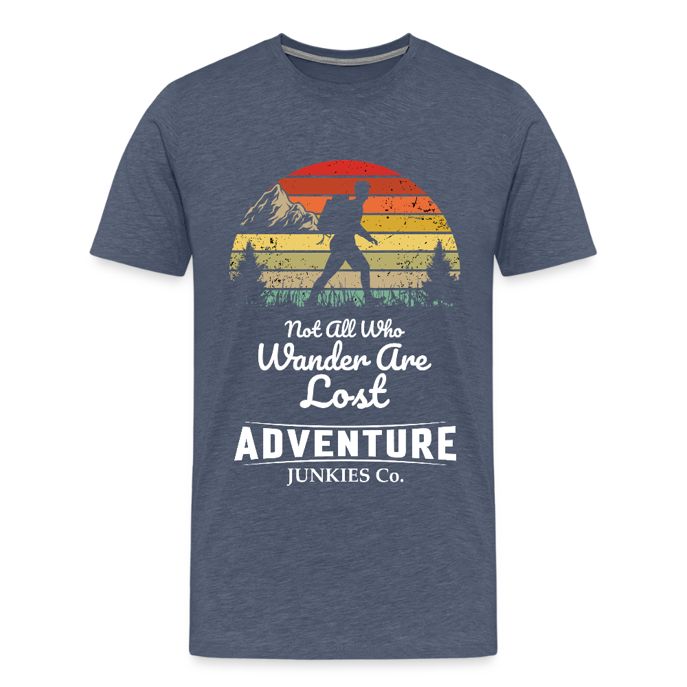 Men’s T-Shirt Front Design Not All that Wander - heather blue