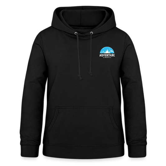 Women's Hoodie Light Blue Logo Design - black