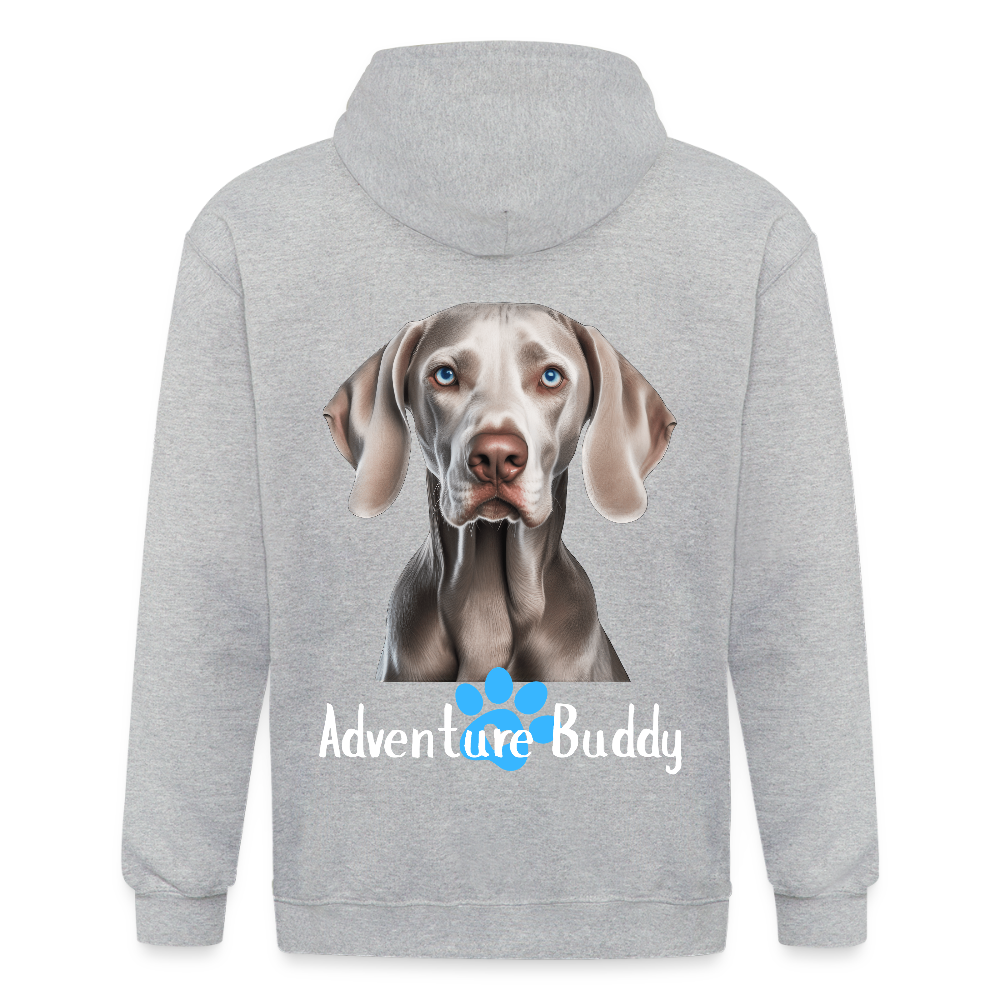 Adult Unisex  Heavyweight Hooded Jacket   {Customise Breed & Paw } - heather grey