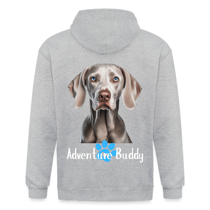 Adult Unisex  Heavyweight Hooded Jacket   {Customise Breed & Paw } - heather grey